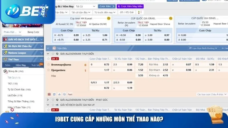i9BET cung cấp những môn thể thao nào?