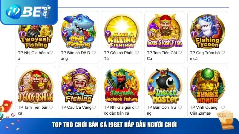 Top trò chơi bắn cá i9BET hấp dẫn người chơi
