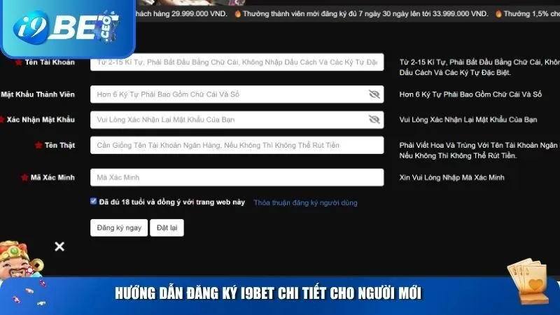 Hướng Dẫn Đăng Ký i9bet Chi Tiết Từng Bước Cho Người Mới Bắt Đầu Điền thông tin cá nhân vào biểu mẫu